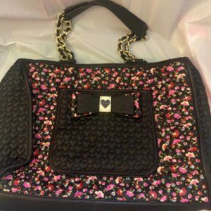 Betsey Johnson Floral tote bag with gold hardware